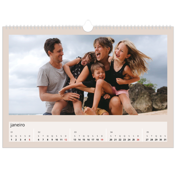 Calendário fotográfico horizontal A3 — Cores da terra