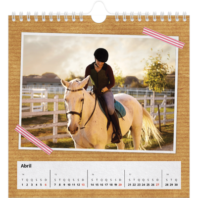 Calendário quadrado — Fita adesiva para trabalhos manuais [Abril]