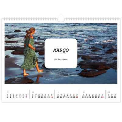 Calendário A3 Horizontal — A história completa [Março]