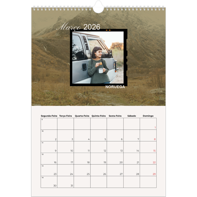 Calendário A3 — Aventura e desejo de viajar [Março]