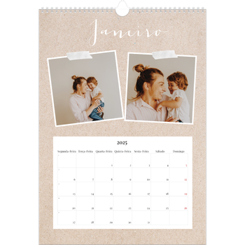 Calendário fotográfico A4 — Calendário de livros de recortes