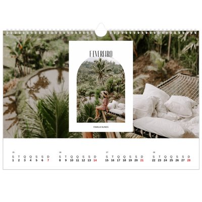 Calendário A3 Horizontal — O arco aberto [Fevereiro]