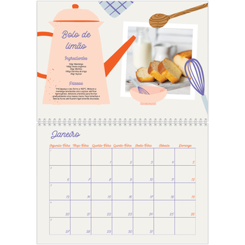 Calendário fotográfico duplo A4 — Receitas do ano