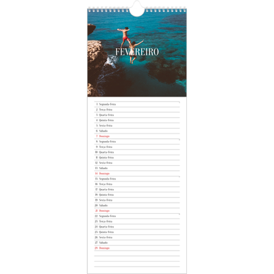 Calendário fino  — Escapadinha infinita [Fevereiro]