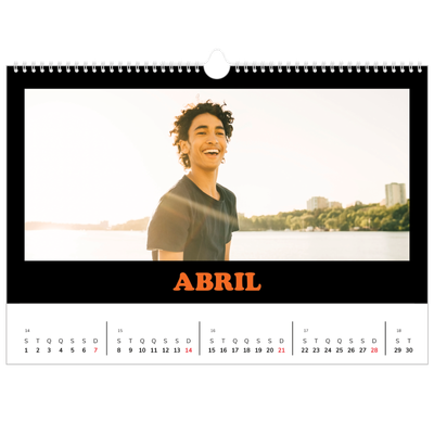Calendário A3 Horizontal — Tipo divertido [Abril]