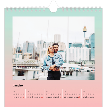 Calendário fotográfico quadrado — Tons pastel