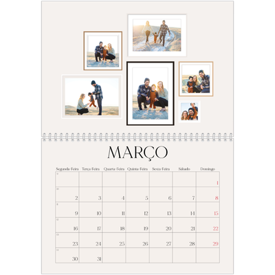 Calendário A4 duplo — Galeria de fotografias de parede [Março]