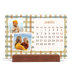 Calendário de mesa com suporte em madeira - horizontal  — Padrões retro [Janeiro]