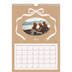 Calendário fotográfico A4 — Papel kraft e laço [Abril]