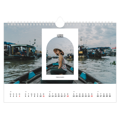 Calendário A4 horizontal — O arco aberto [Abril]