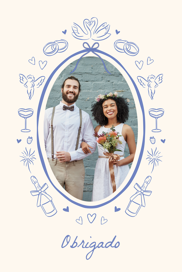 Cartões de agradecimento — Laços e rabiscos