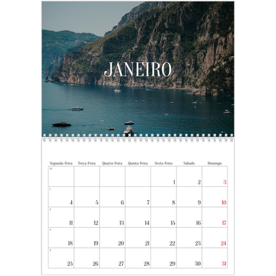 Calendário A4 duplo — Escapadinha infinita [Janeiro]