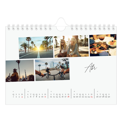 Calendário A5 horizontal — Férias na cidade [Abril]