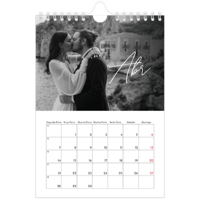 Calendário A5 — Escrita elegante [Abril]