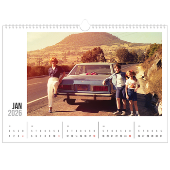 Calendário fotográfico horizontal A3 — Texto abreviado