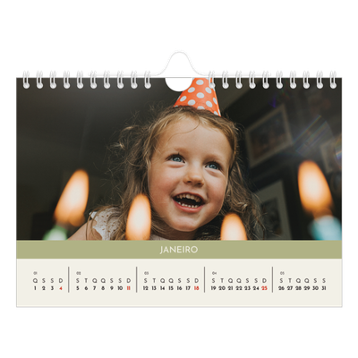 Calendário A5 horizontal — Capítulos pastel [Janeiro]