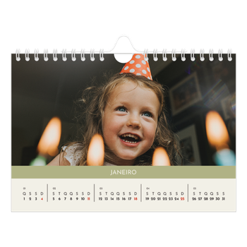 Calendário de Fotografias A5 Paisagem — Capítulos pastel