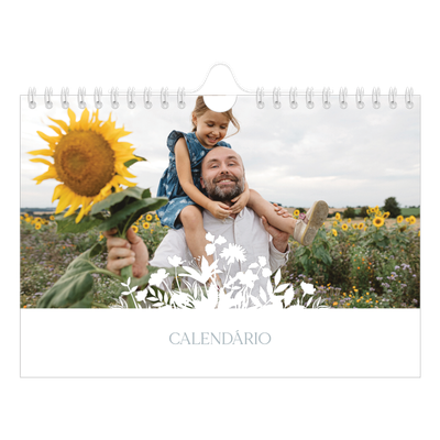 Calendário A5 horizontal — Motivo floral [capa]
