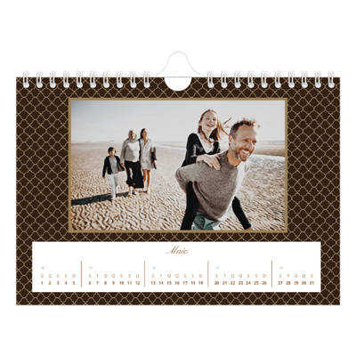 Calendário A5 horizontal — Vintage monocromático [capa]