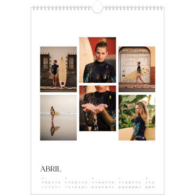 Calendário A3 — Pôr do sol surfista [Abril]