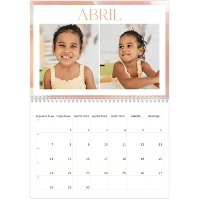 Calendário A4 duplo — Efeito de pincel [Abril]