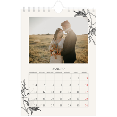 Calendário A5 — Tinta e hera [Janeiro]