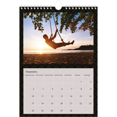 Calendário fotográfico A4 — Geométrico [Fevereiro]