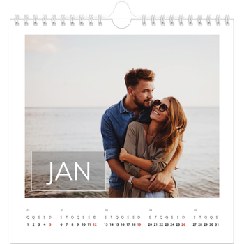 Calendário fotográfico quadrado — Sobreposição de caixa de data