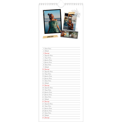 Calendário fino  — Estilo de álbum de recortes [Janeiro]