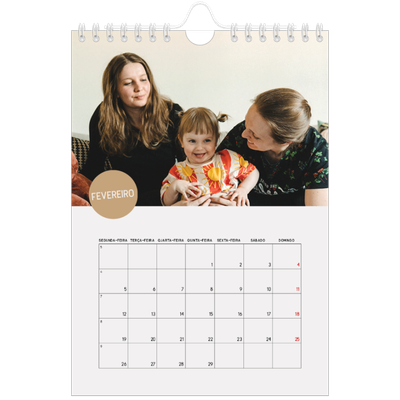 Calendário A5 — Autocolante de fotografia [Fevereiro]