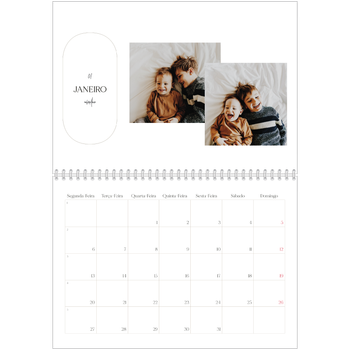 Calendário fotográfico duplo A4 — Fazer planos