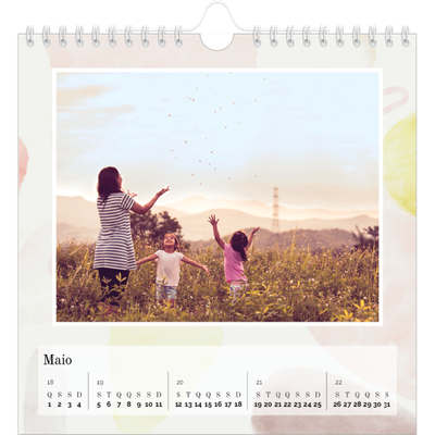 Calendário quadrado — Manchas de aquarela [capa]