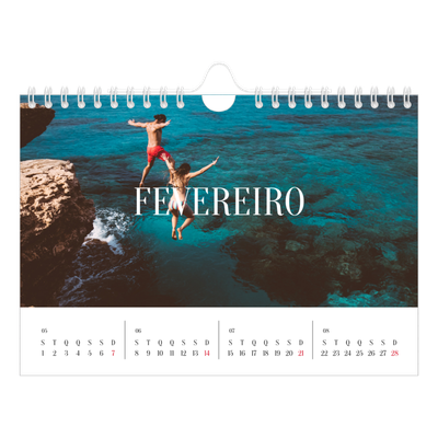 Calendário A5 horizontal — Escapadinha infinita [Fevereiro]