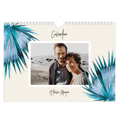 Calendário A4 horizontal — Flores pintadas [capa]