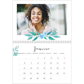 Calendário fotográfico duplo A4 — Ilustrações de flores