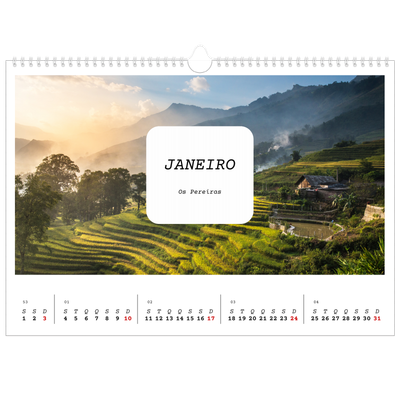 Calendário A3 Horizontal — A história completa [Janeiro]