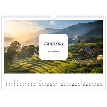 Calendário fotográfico horizontal A3 — A história completa