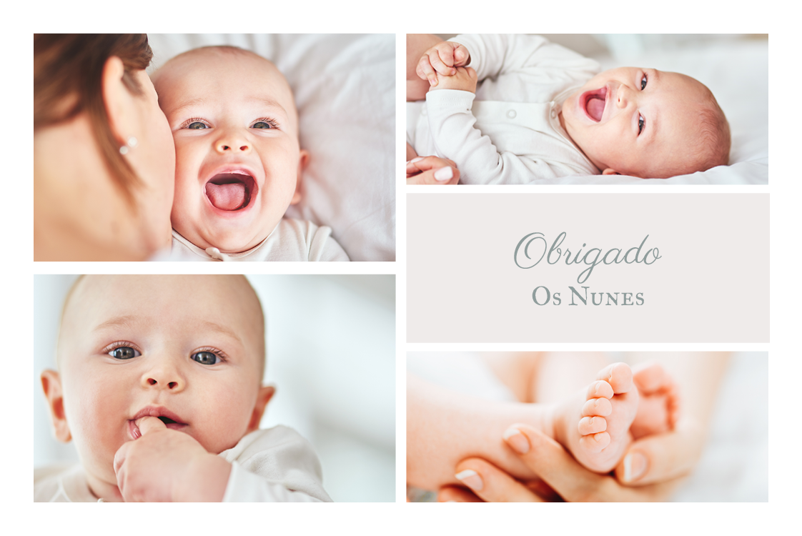 Cartões de agradecimento — Rostos de bebé