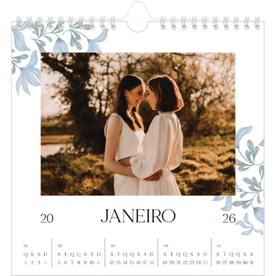 Calendário quadrado — Floral elegante [Janeiro]