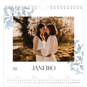 Calendário fotográfico quadrado — Floral elegante
