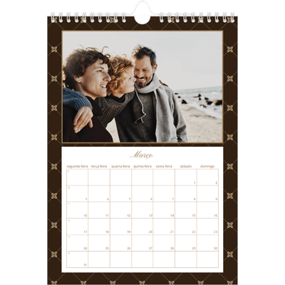 Calendário fotográfico A4 — Vintage monocromático [Março]