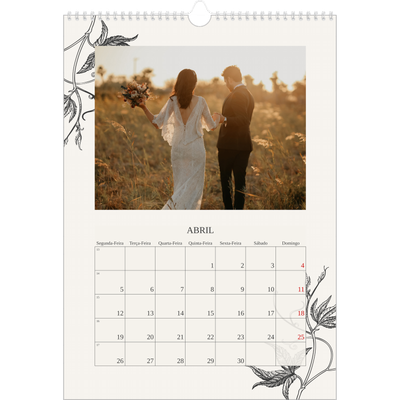 Calendário A3 — Tinta e hera [Abril]