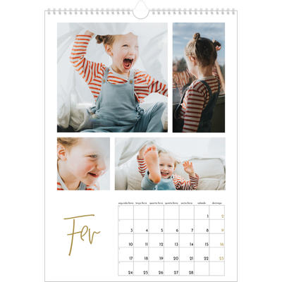 Calendário A3 — Texto para rabiscar [Fevereiro]