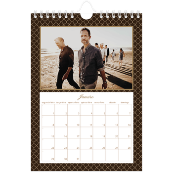 Calendário A5 — Vintage monocromático