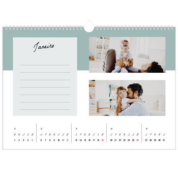 Calendário fotográfico horizontal A3 — Calendário da lista