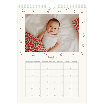 Calendário fotográfico A4 — Felicidade de cereja [Janeiro]