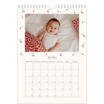 Calendário fotográfico A4 — Felicidade de cereja