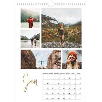 Calendário fotográfico A3 — Texto para rabiscar