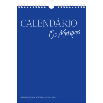 Calendário fotográfico A4 — Clássico cobalto [capa]