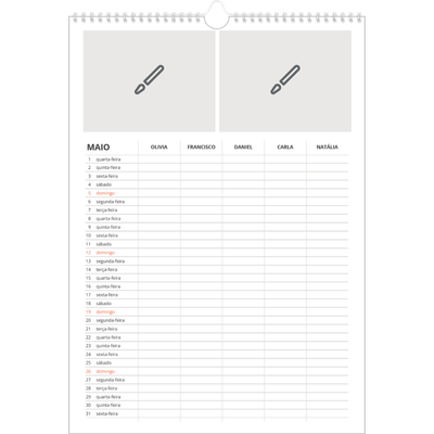 Agenda familiar A3 — Desenhe o seu próprio produto - Família de 5 [capa]